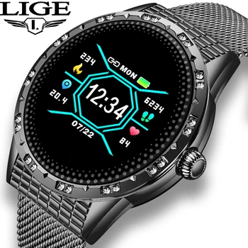 

LIGE Waterproof Smart Watch Women Sports Fitness Tracker smartwatch Heart Rate Blood Pressure Monitor Pedometer For Android ios