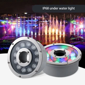 

IP68 RGB Waterproof LED Underwater Lights Lamp Stainless Steel Spotlight For Swimming Pool Fountains Garden Aquarium Lights 18W
