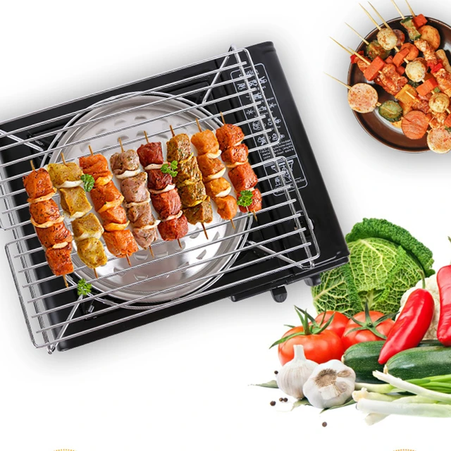 Mini BBQ Grill stufa ad alcool casa Barbecue senza fumo griglia  antiaderente strumenti di carne per Barbecue da campeggio all'aperto -  AliExpress