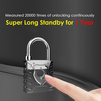 

Home Waterproof Door Lock Keyless Anti Theft USB Rechargeable Fingerprint Smart Padlock Security Quick Unlock Luggage Zinc Alloy