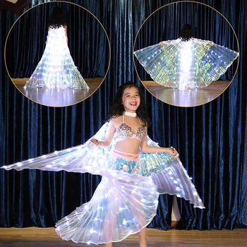 

Hot Children Dancers LED Performance Fluorescent Butterfly Wings Belly Dance Belly Dance Carnival LED Costumes Christmas Shows