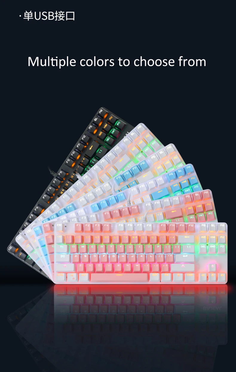 anti-fantasma interruptor azul cor backlit teclado com