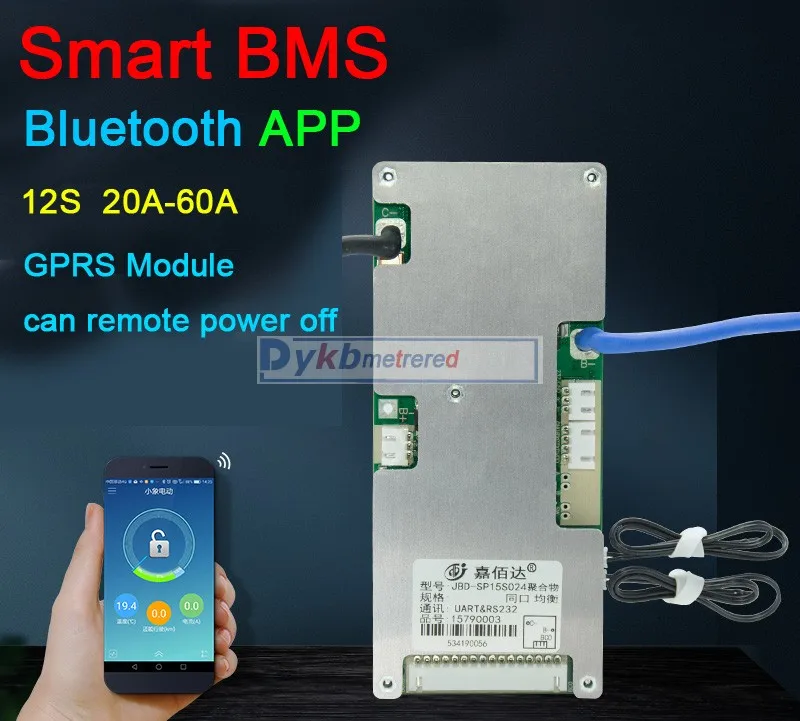 Smart BMS 12S 60A-20A Lifepo4 плата защиты литиевой батареи баланс дистанционного GPRS отключение питания Bluetooth приложение UART программное обеспечение 3,2 В