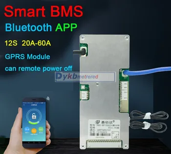 

smart 12S 36V 50A 40A 3.2V Lifepo4 Lithium iron phosphate Battery Protection Board Balance GPRS Module Bluetooth APP PC software