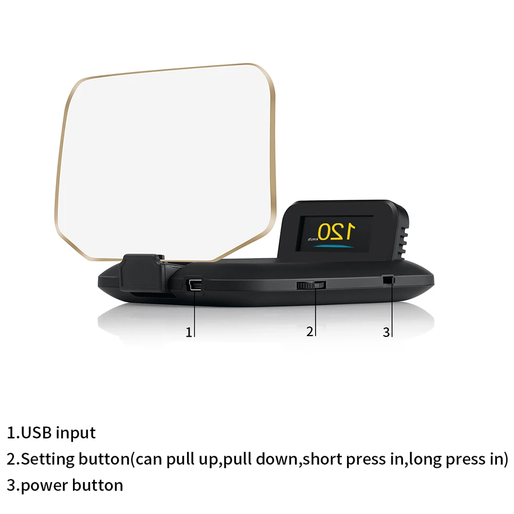 

Car HUD Vehicle-mounted Head Up Display System GPS Dual Mode OBDⅡ For Driving Data/Vehicle Speed /Engine RPM/Water Temperature