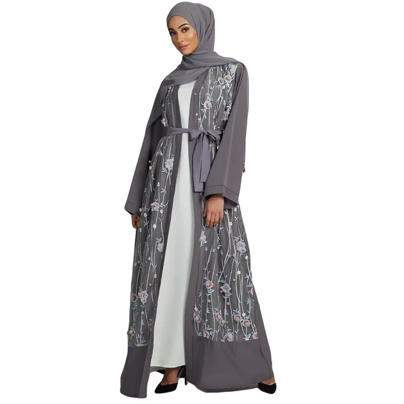 Ramadan Abaya Dubai Kimono Open Kaftan Jilbab Muslim Women Maxi Dress Party Gown