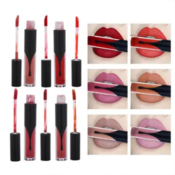 

Clear Lip Gloss 6pcs Professional Smooth Long Lasting Non-Sticky Lip Gloss Matte Velvet Lipstick Cosmetic Tool Glitter Lip