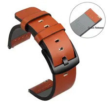 20 мм 22 мм масляный кожаный ремешок для часов Amazfit huawei GT samsung Galaxy Watch 42 мм 46 мм gear S3 спортивный ремешок для часов 18 мм 24 мм