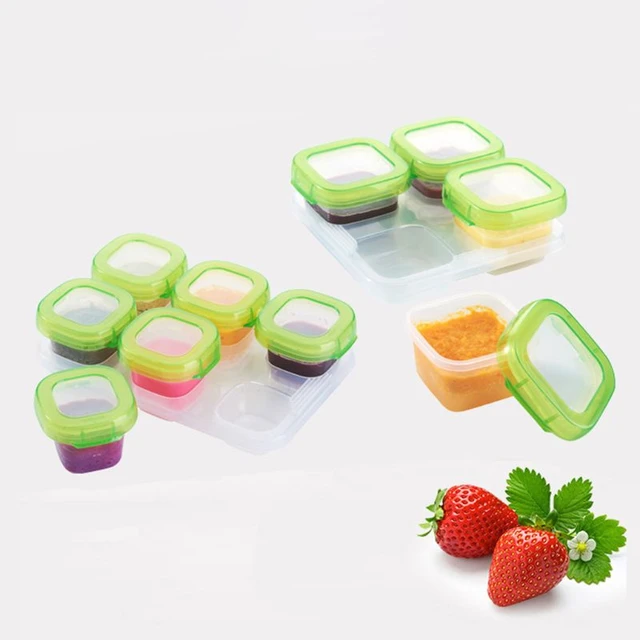 Mini Pots de congélation en plastique pour bébé, 6 pièces, boîte de  rangement, Cube - AliExpress