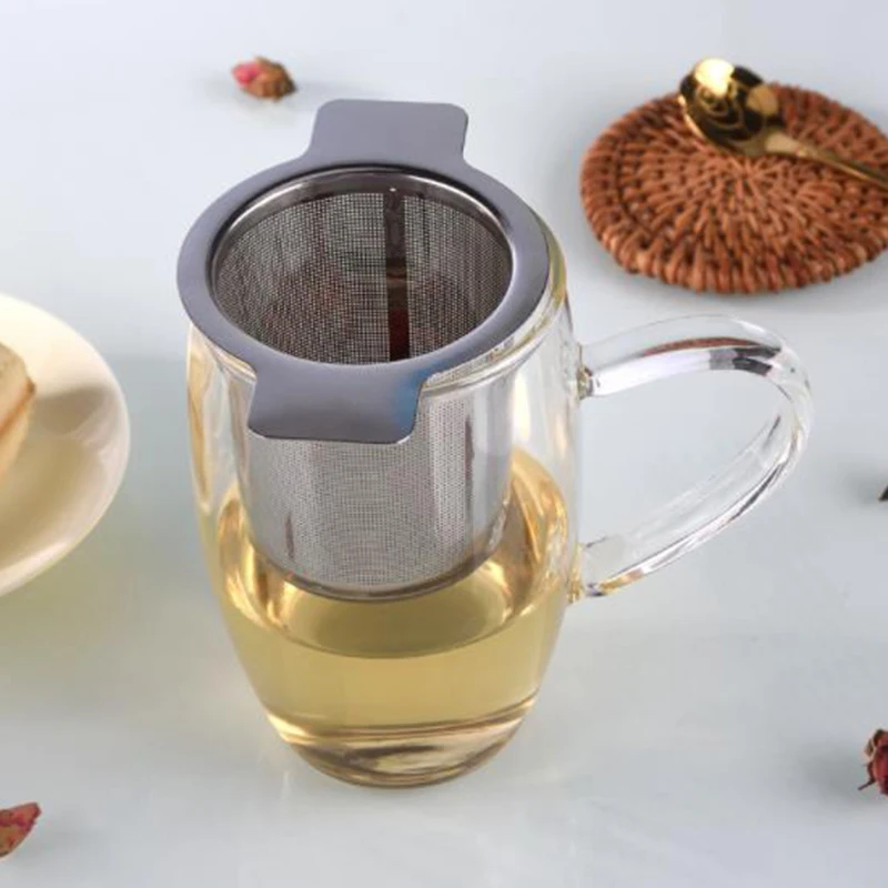 Ситечко для чая, двойное ухо, мелкоячеистый фильтр для чая, для использования в ИНФ, новое кухонное многоразовое использование