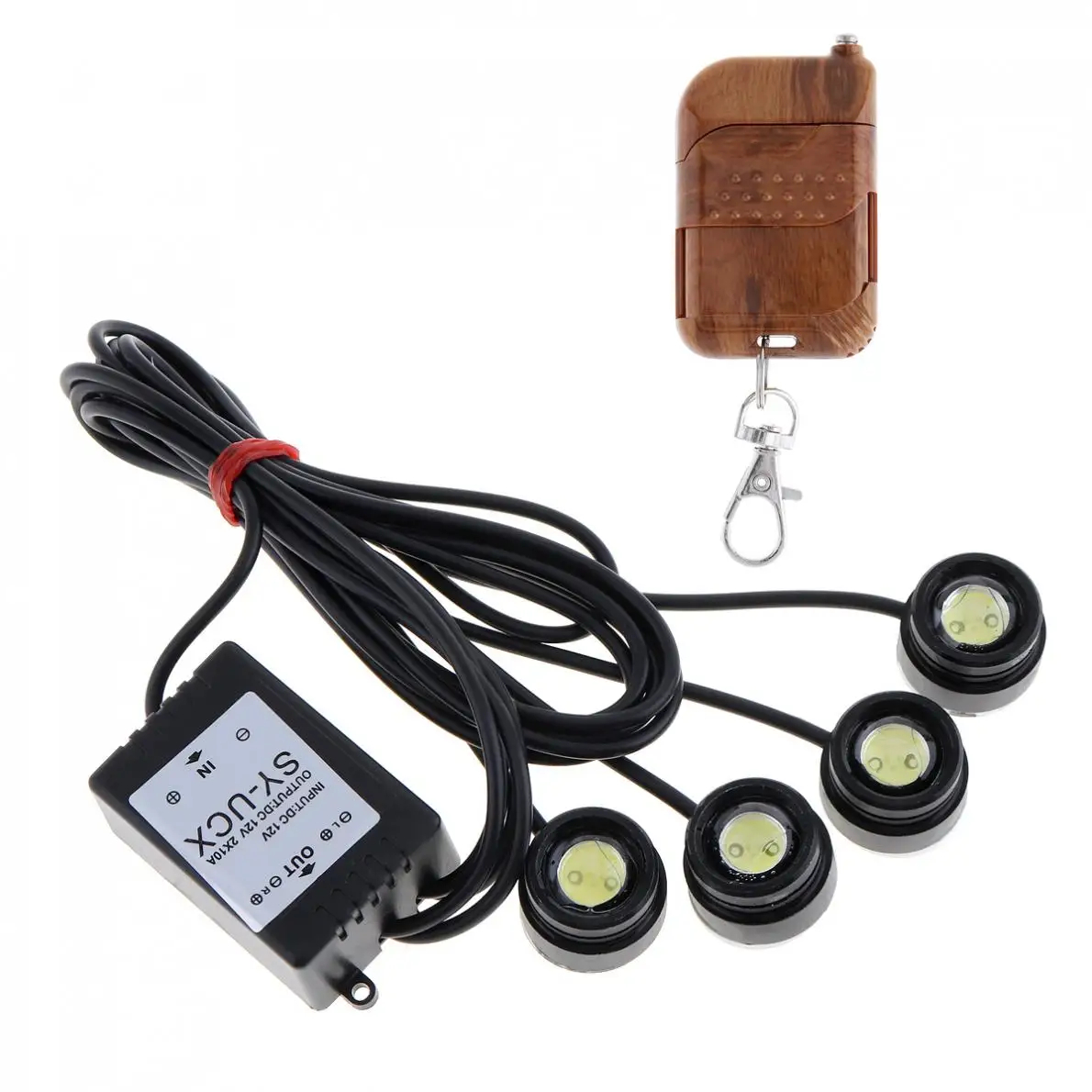 

High Quality One to Four 4 x 1.5W Strobe Flash LEDs Car Light with Wireless Remote