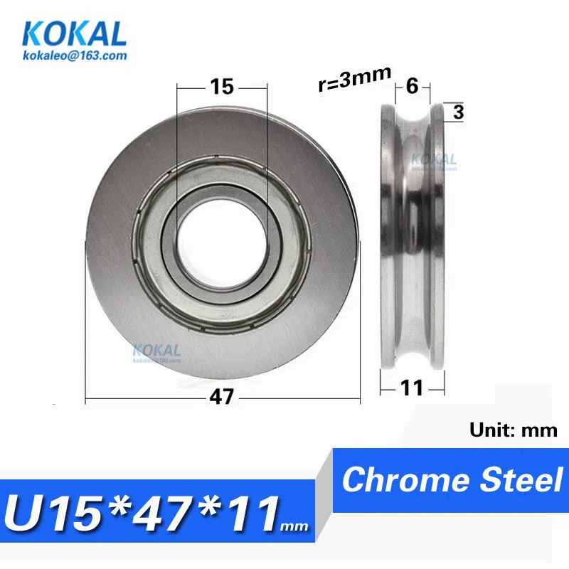 

[U1547-11]10 шт./лот 1,85 "47 мм U groove нестандартный 6202ZZ 6202UU 6202V направляющая шарикоподшипника, ролик с высокой загрузкой колеса 15x47x11 мм