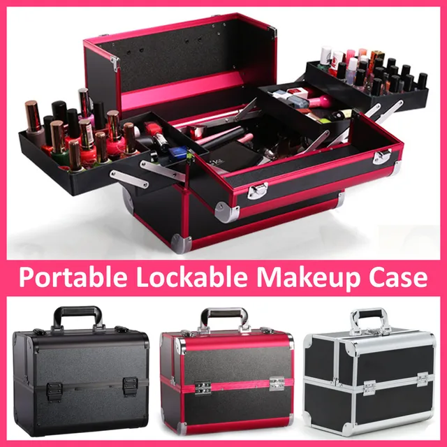 Portable Professional Cosmetic Bag Suitcases For Cosmetics Large Capacity Women Travel Makeup Bags Box Manicure Cosmetology Case 1