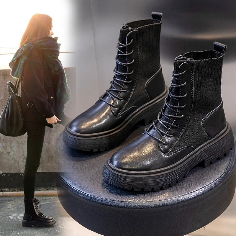 

European Station Martin Boots 2019 Autumn/Winter Casual Short Boots Women's Vintage Leather Boots Women Fashion Sneakers Women