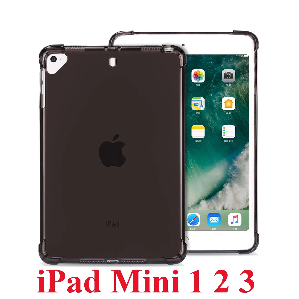 For mini 1 2 3 Black Противоударный прозрачный гелевый Чехол для iPad 6th Gen Pro 9," подушка безопасности для Чехлы для iPad 2/3/4, 5, 6, мини-платье, на возраст 1, 2, 3, 4, iPad Air 1/Air 2/Pro 11 - Цвет: For mini 1 2 3 Black