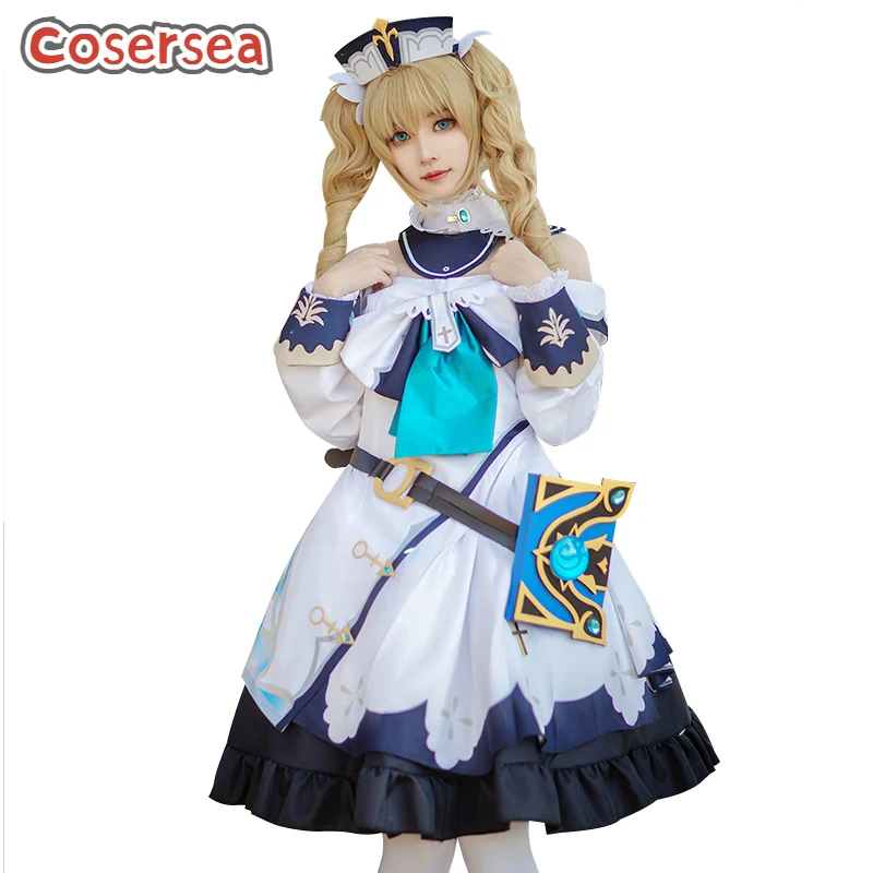 

Cosersea Game Genshin Impact Barbara Cosplay Costume Shining Idol Dress Uniforms Book Women Halloween