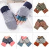 Winter Warm Thickening Wool Gloves Knitted Flip Fingerless Flexible Exposed Finger Thick Mittens for Men Women ► Photo 2/6