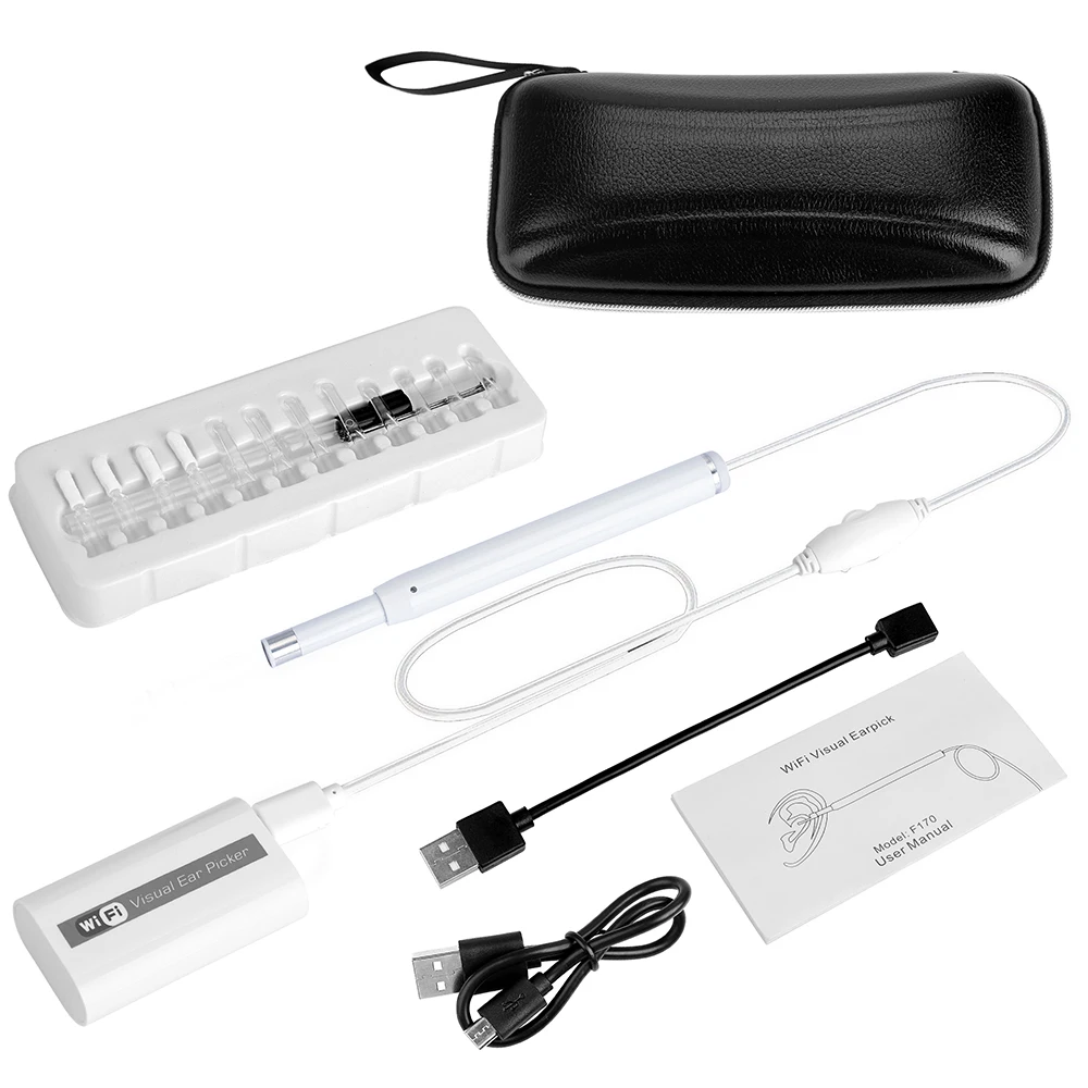 

Ear endoscope HD Wireless Ear Otoscope Mini Inspection Camera Portable Ear Cleaning Endoscope with Wifi Box for iphone Andriod