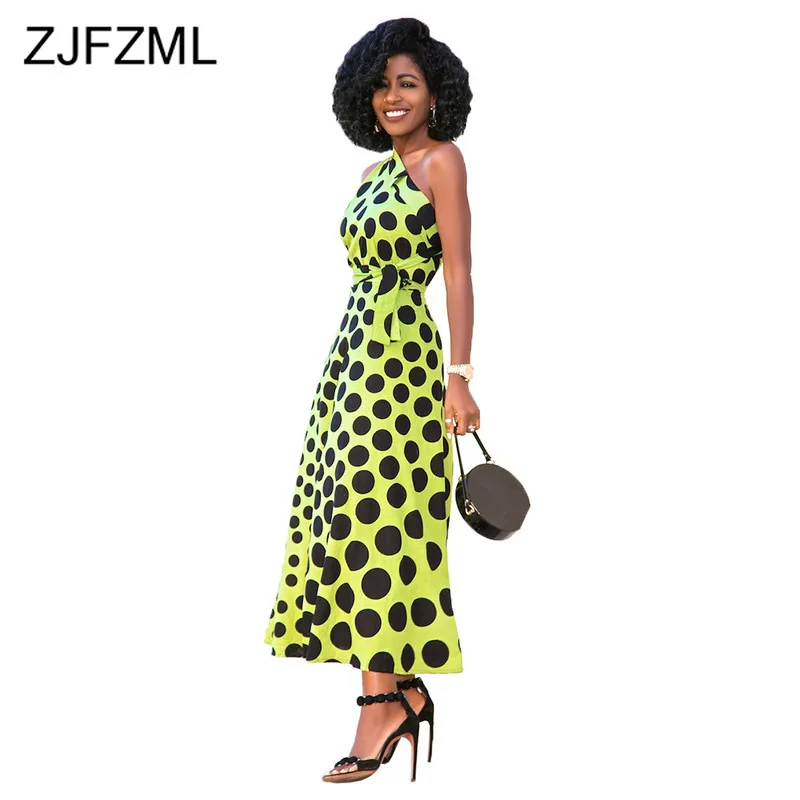 Neon Green Polka Dot Sexy Long Dresses Woman Party Night Sleeveless Open Back Belt Maxi Dress Summer Empire Fit and Flare Dress Neon Green Polka Dot Sexy Long Dresses Woman Party Night Sleeveless Open Back Belt Maxi Dress Summer Empire Fit and Flare Dress
