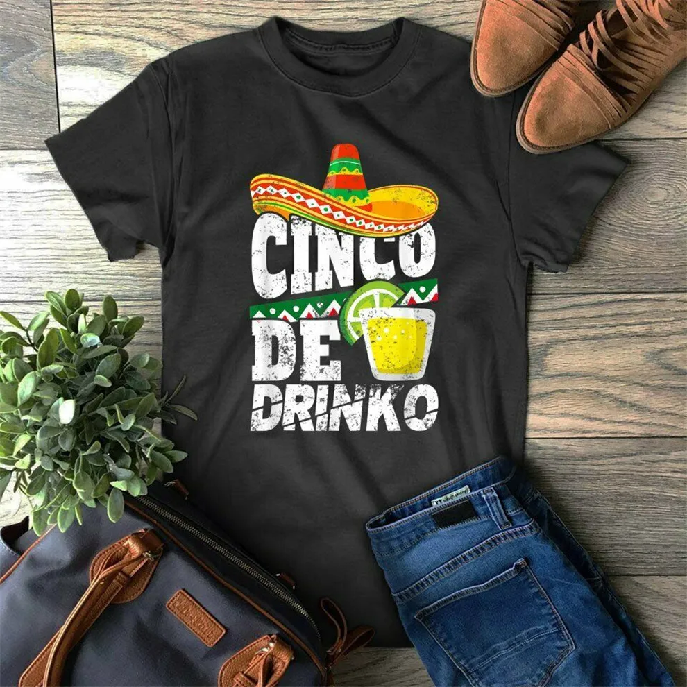 Забавная футболка Cinco De Mayo Drinko Margarita мужская и женская в подарок Уличная