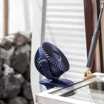 

1200MAh Portable Cooling Mini USB Fan 3 Speeds 360 Degree All-Round Rotation Rechargeable Air Fan USB Charging Desktop Clip Fan