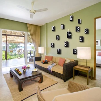 

Wall Clock Digital Block Combination Wall Sticker DIY Removable Wall Clock