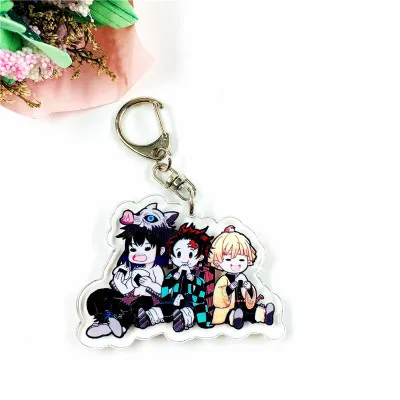 1-20 Аниме демон убийца Kimetsu no Yaiba keychian Kamado Tanjirou Nezuko Agatsuma Zenitsu Hashibira Inosuke акриловая подвеска брелок - Цвет: 1-20