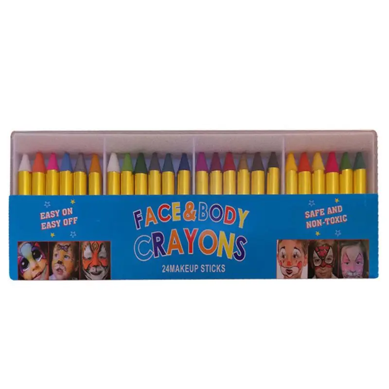 24 Colors Painted Face Crayons Children Body Painting Makeup for Halloween Costume Party Cosplay Paint Prop | Игрушки и хобби
