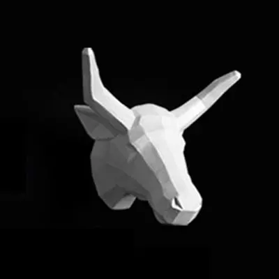 Животные настенный Декор 3D голова оленя Hirschkopf художественный салон Гостиная Офис детская комната белый и черный короткий фон - Цвет: White Bull