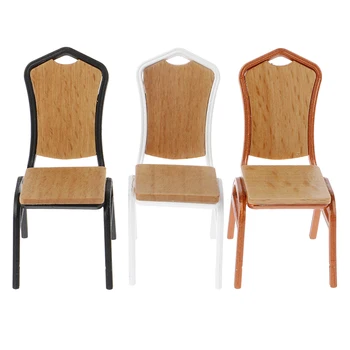 

1:12 Doll House Mini Pub Bar Stool Wooden Iron Simulation Furniture Mini Dollhouse Decoration For Kids Toys