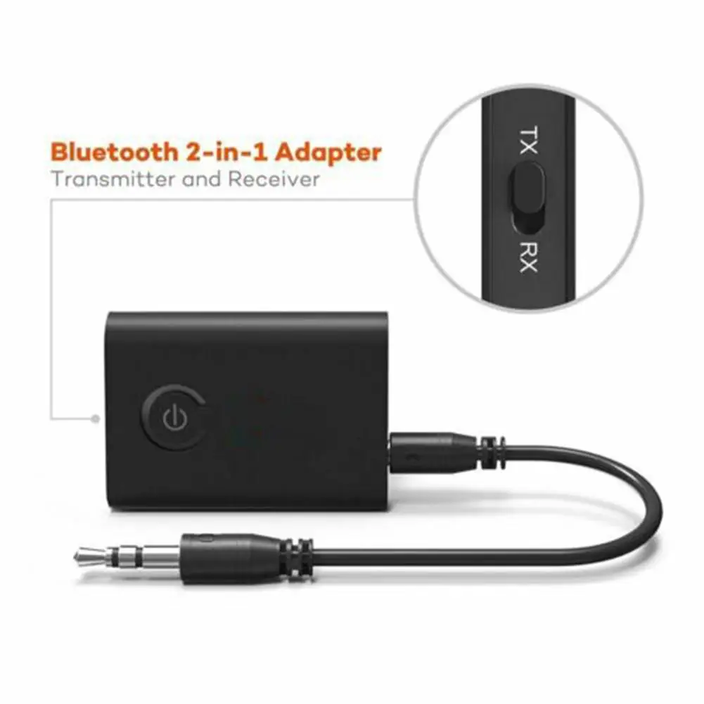 2 in 1 Wireless Bluetooth 5.0 Transmitter Receiver Chargable for TV PC Car Speaker 3.5mm AUX Hifi Music Audio Adapter
