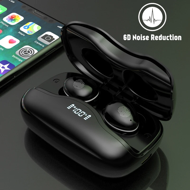 Новая 6D гарнитура с шумоподавлением беспроводные Bluetooth спортивные наушники