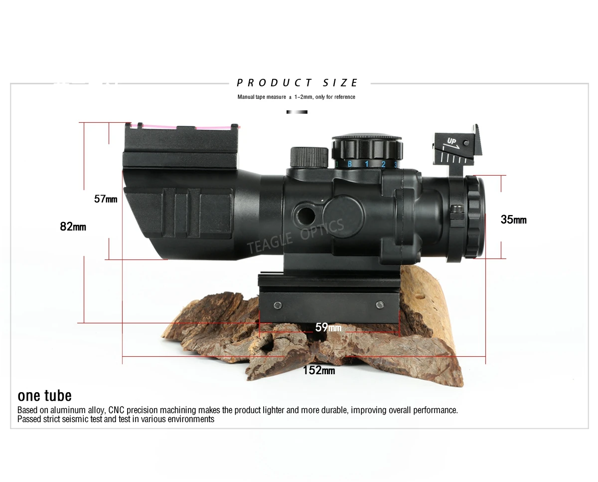 4x32 Acog прицел 20 мм ласточкин хвост рефлекторная Оптика прицел тактический прицел для охотничьей винтовки страйкбол снайперская Лупа