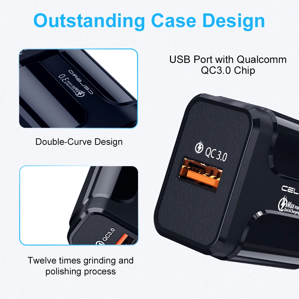 18 Вт Usb настенное зарядное устройство Quick Charge 3,0 быстрое зарядное устройство EU US Разъем для samsung Galaxy A8 A9 sony Xperia htc адаптеры для смартфонов