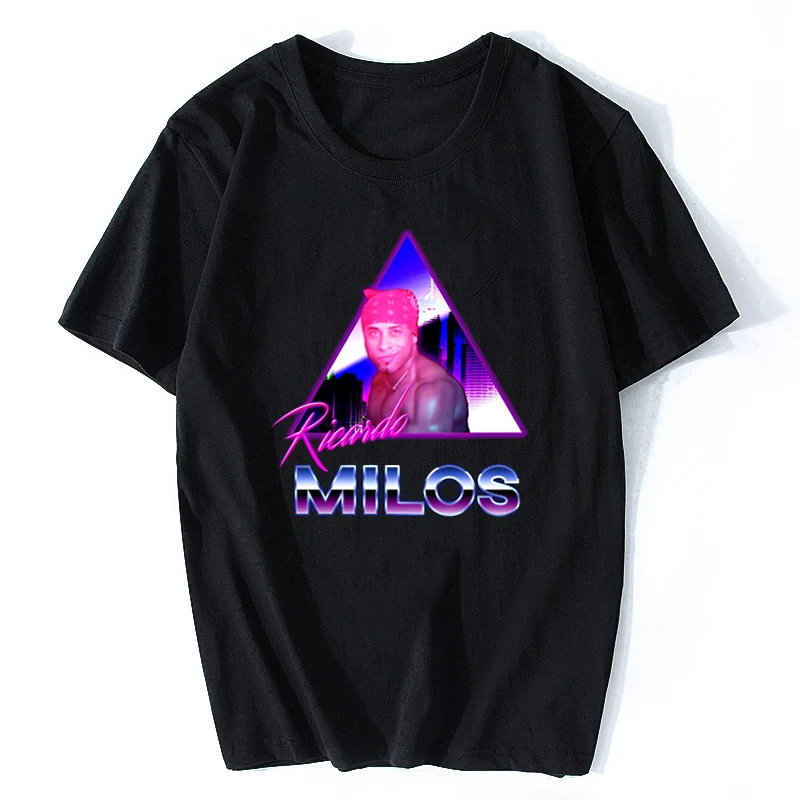Ricardo Milos Эстетическая Vaporwave Винтажная летняя мужская футболка Harajuku уличная