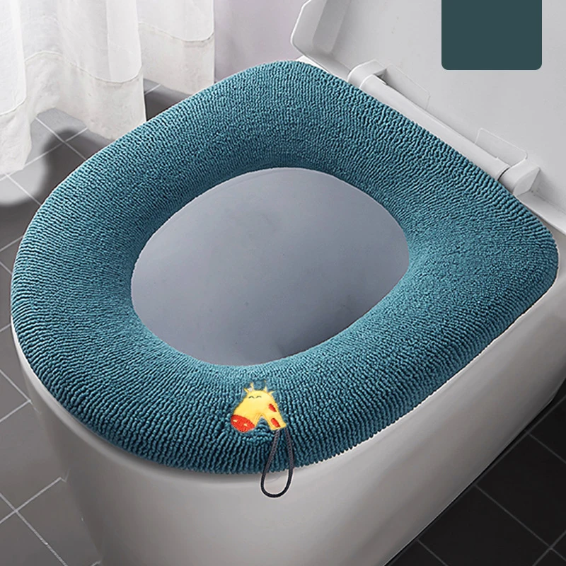 Winter Warm Toilet Seat Cover Toilet Cushion Washable Bathroom