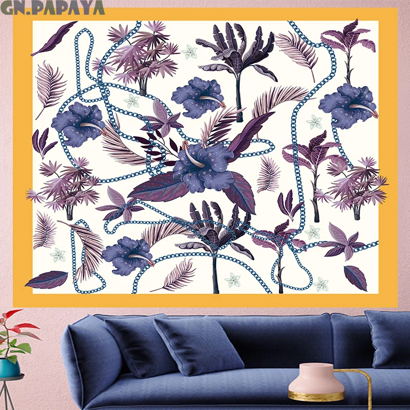 

Nordic Style flower tropical leaf Tapestry plantain retro macrame Vintage Retro Polyester mandalas Wall Hanging home decor