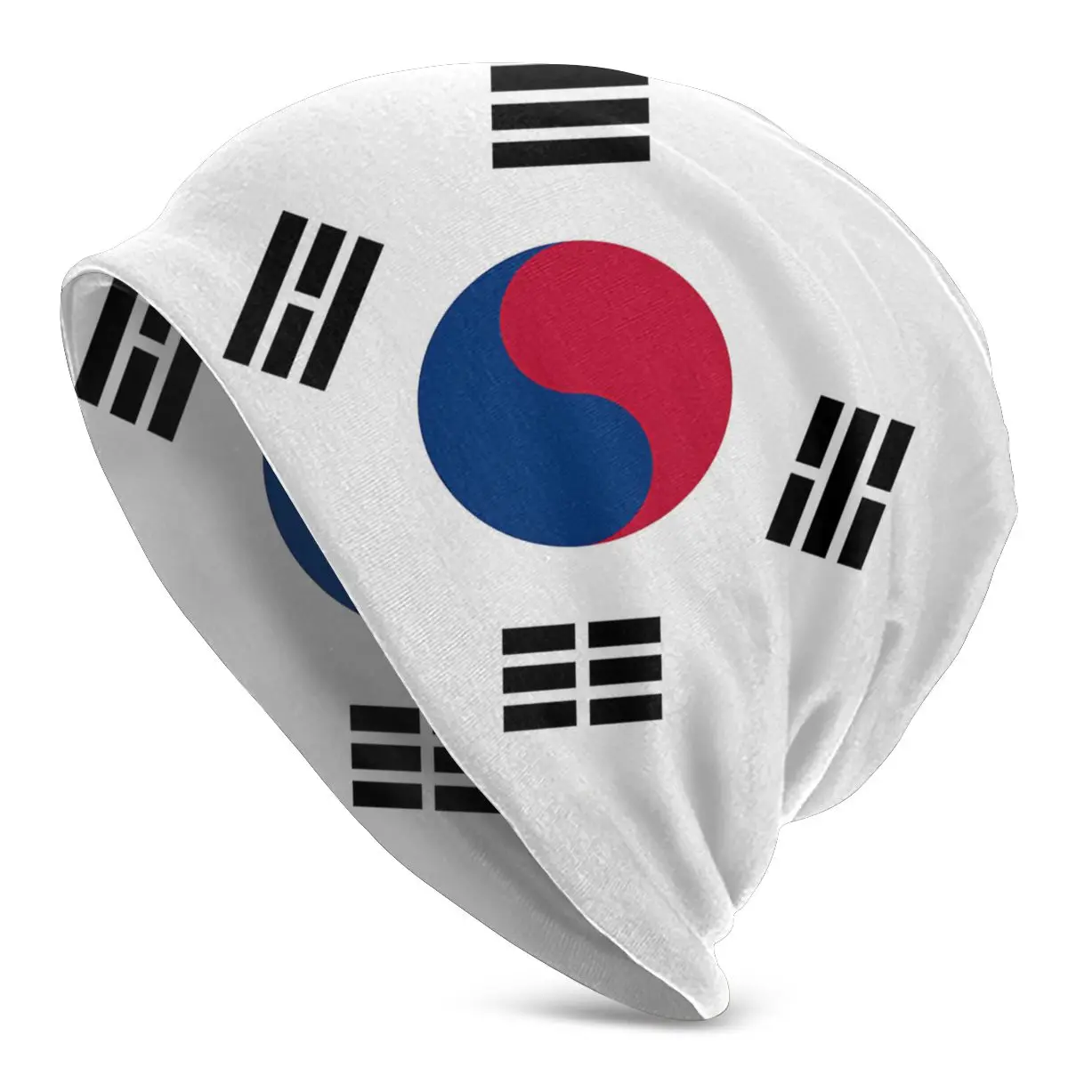 

National Flag Of South Korea Authentic Beanies Pullover Cap Comfortable , Adult Men's Woman Knit Hat