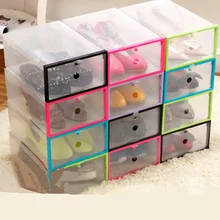 6 предмет в комплекте! DIY утолщение прямоугольник отделка прозрачный пластиковый чехол ящика сапоги органайзер для хранения обуви коробка канцелярские ювелирные изделия держатель
