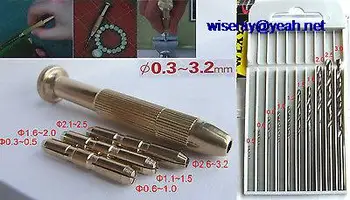

DHL/EMS 10 sets Brass Screwdriver + 0.5-3.0MM Drill for jewelery HSS Twist Bits piercing-A7