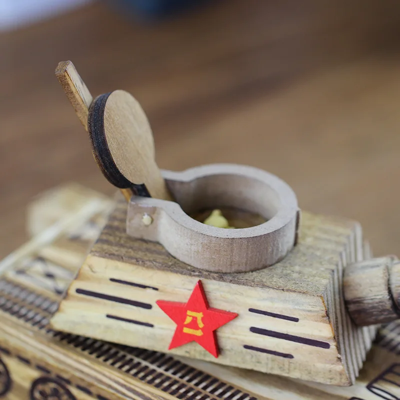 

Model Military Chariot CHILDREN'S Toy Bayi Tank Wooden Craftwork Model Ornaments