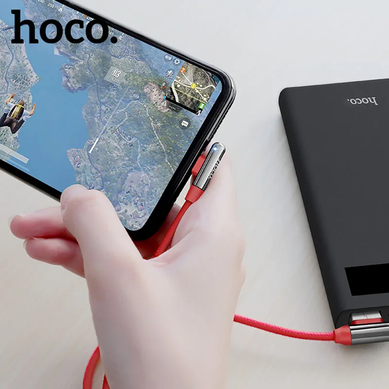 HOCO U77 31 шт./лот USB кабель для iPhone type C кабель для мобильных игр кабель со светодиодной подсветкой Зарядка для samsung USB C кабель