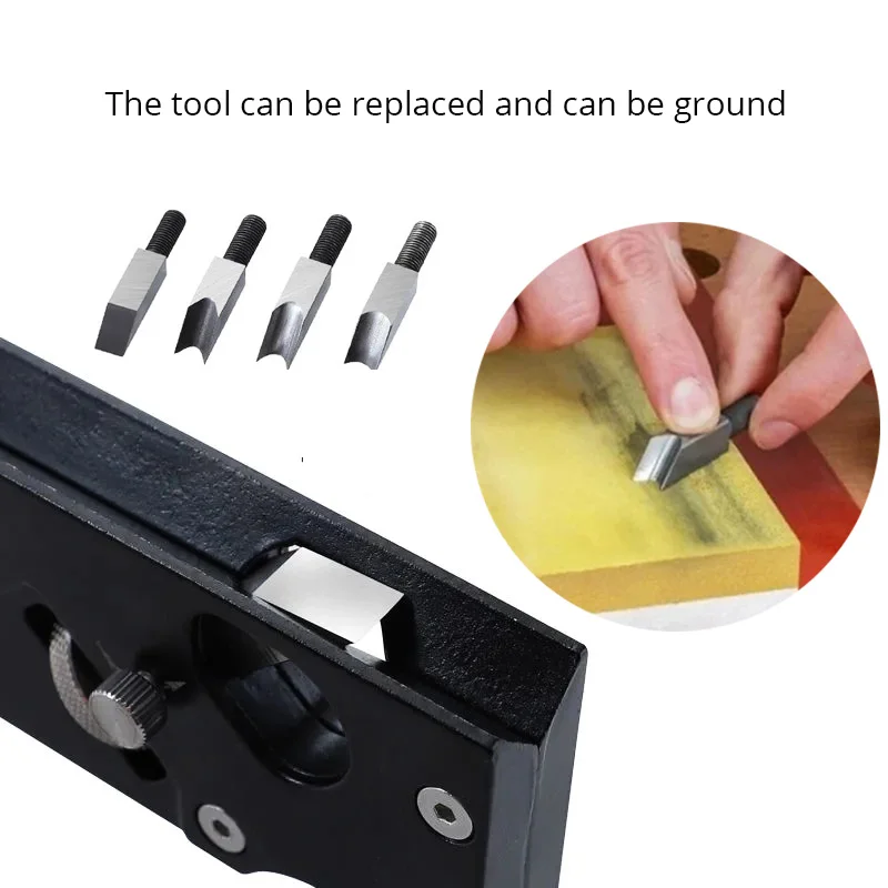 Woodworking Hand Tools Chamfer Plane Wood Quick Edge Planing Radian Corner Plane Trimming 4 Cutter Heads