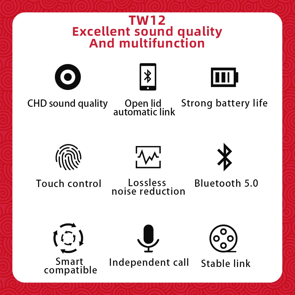 Беспроводные наушники Bluetooth 5 0 гарнитура HD стерео Tws водонепроницаемые