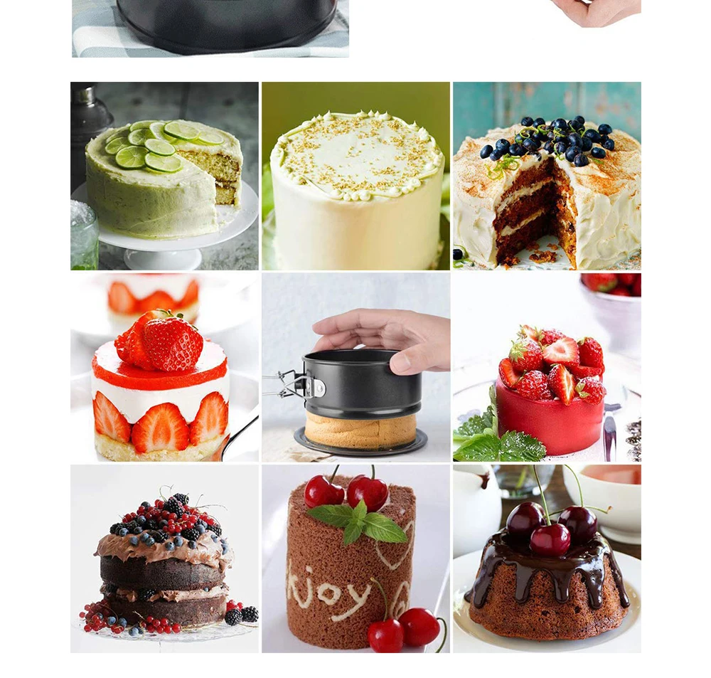 Non-Stick Round Cheesecake Pan With Parchment Paper Liners 4/7/9 Inch Springform Cake Pan With Removable Bottom              086