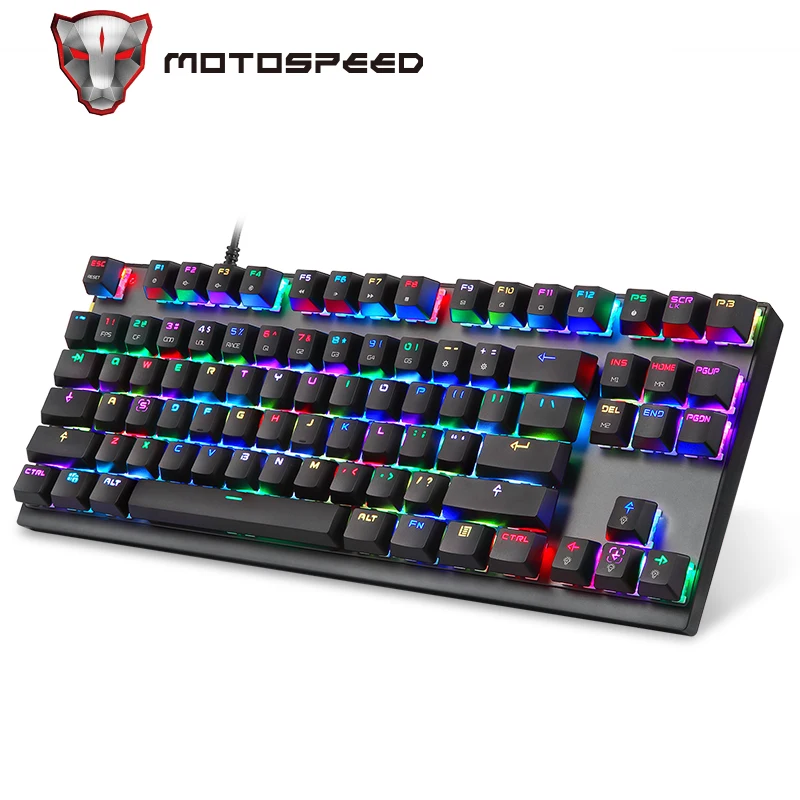 

MotoSpeed CK82 Backlight Professional Computer Gaming Mechanical Keyboard RGB LED USB Wired 87 Keys Keyboard For Esports games