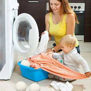 

1pc Wool Dryer Balls 100% Virgin New Zealand Wool Multifunction—Dry soft remove static electricity polishing cleaning