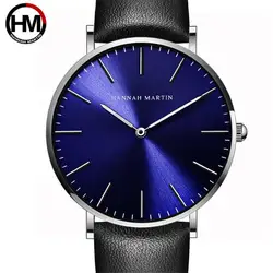 Роскошные часы Топ бренд мужские синий циферблат кварцевые наручные часы кожа бизнес часы водонепроницаемые Relogio Masculino подарок