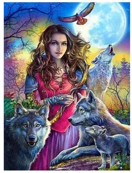 Бриллиантовая вышивка Алмазная картина с изображением волка beauty beast мозаичный
