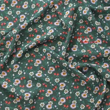 Новинка, шифоновая ткань высокого качества, весна и лето, ткань с принтом, белый фон, цветочный рисунок, высокое качество